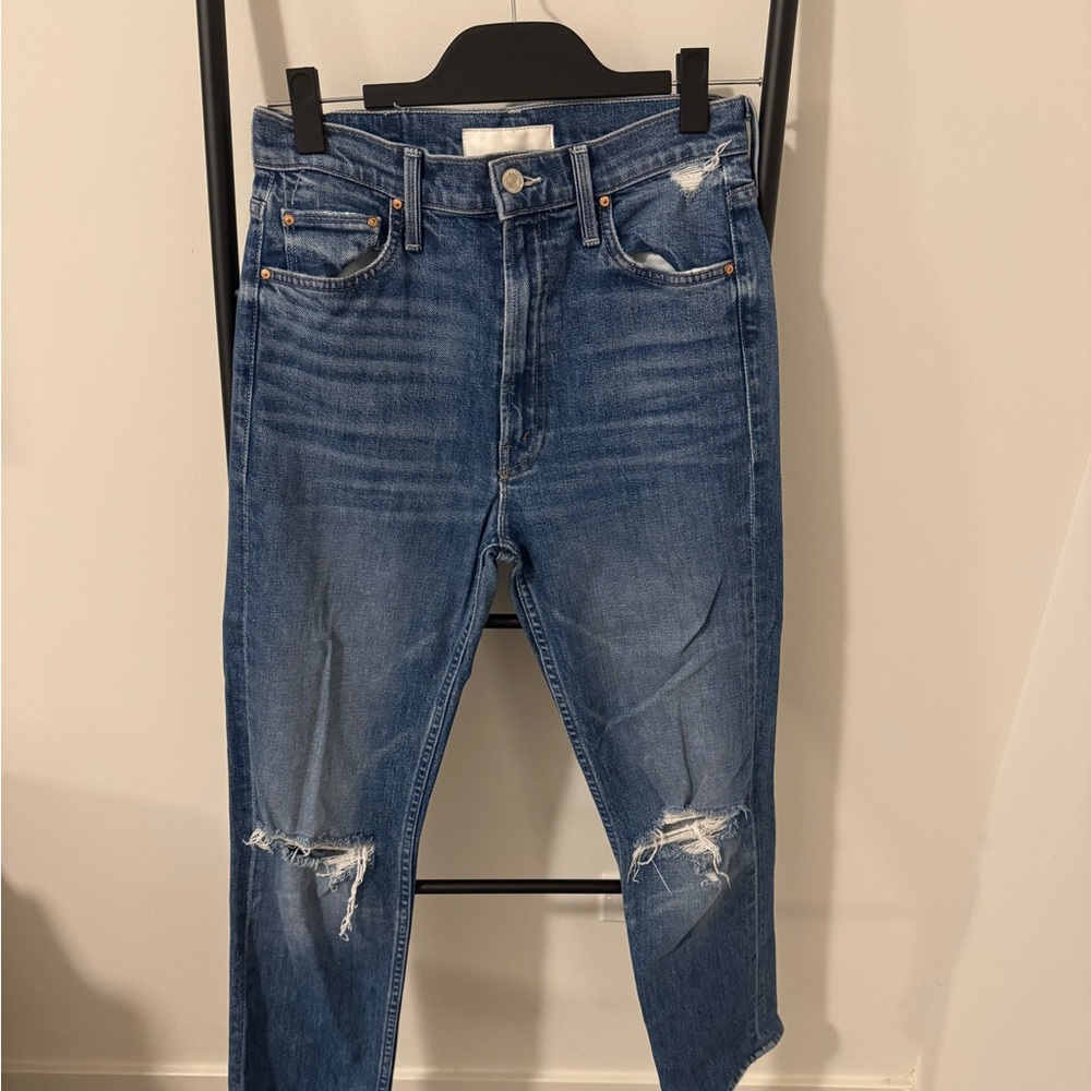 Mother Distressed Blue Jeans